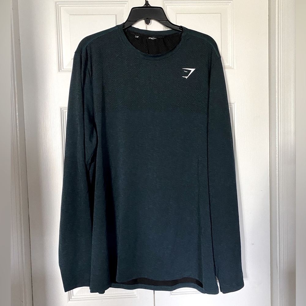 Gymshark Men’s XL Slim Fit Lightweight Teal Long Sleeve